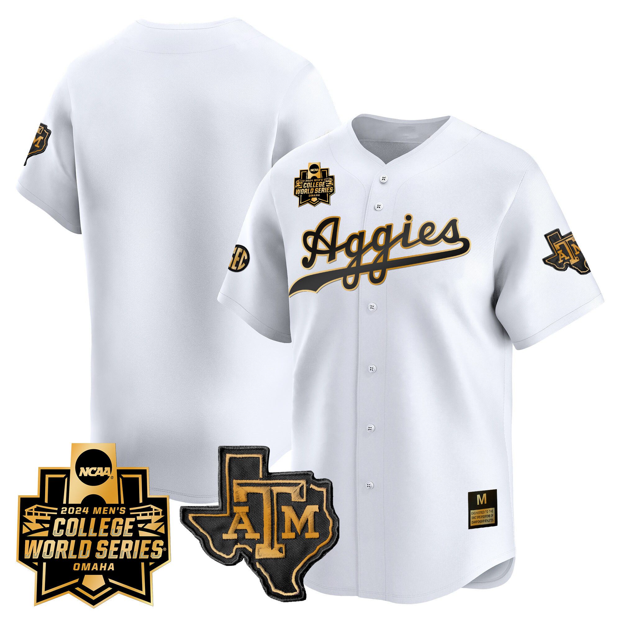 Men Texas A&M Aggies Blank White 2024 College World Series Vapor Premier Limited NCAA Jersey style 1->indianapolis colts->NFL Jersey